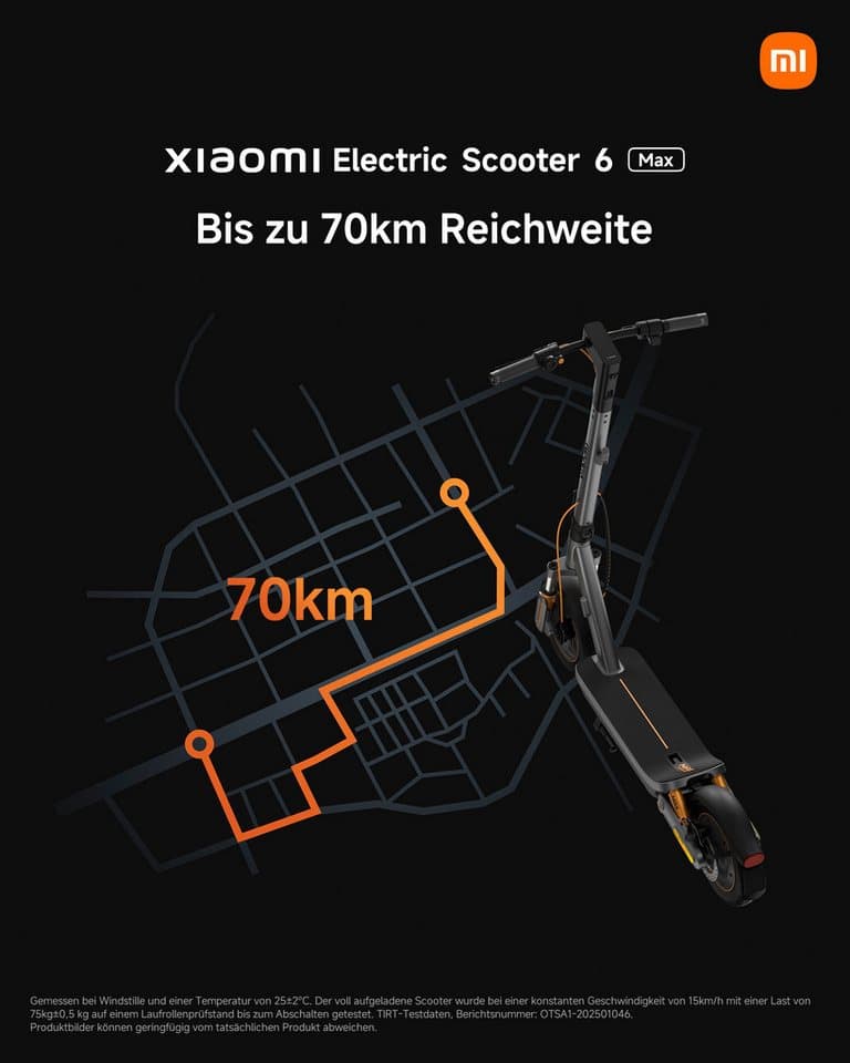 Xiaomi E-Scooter Electric Scooter 6 Max DE, 20 km/h - Thumbnail 6