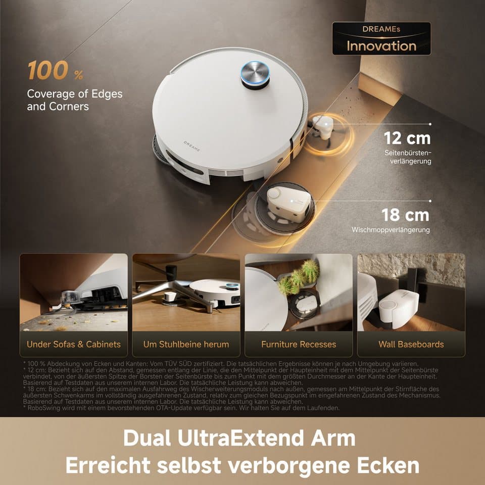 Dreame Saugroboter X60 Pro Ultra Complete, 600 W, ausfahrbahre Wisch-Pads, 40°C-Heißwischen, All-in-One-Basisstation - Thumbnail 2