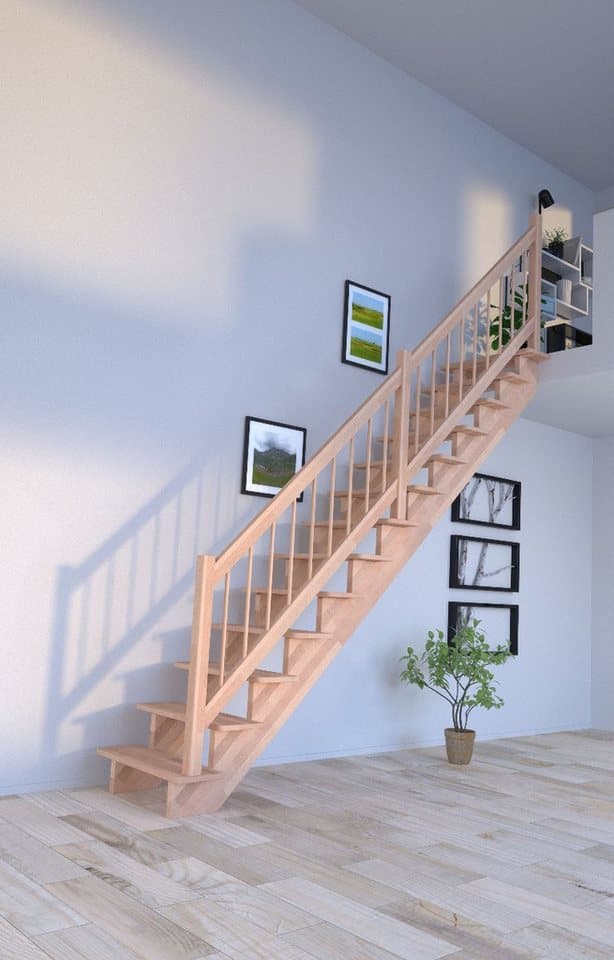 Starwood Raumspartreppe Holztreppe Lindos (Buche) in gerader Ausführung-100 cm-Holz-Holz - Thumbnail 2