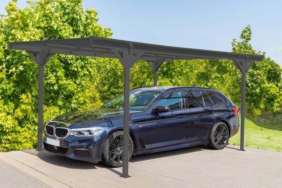 WESTMANN Einzelcarport Flachdach, BxT: 305x503 cm, 217 cm Einfahrtshöhe, aus Aluminium, anthrazit - Thumbnail 2