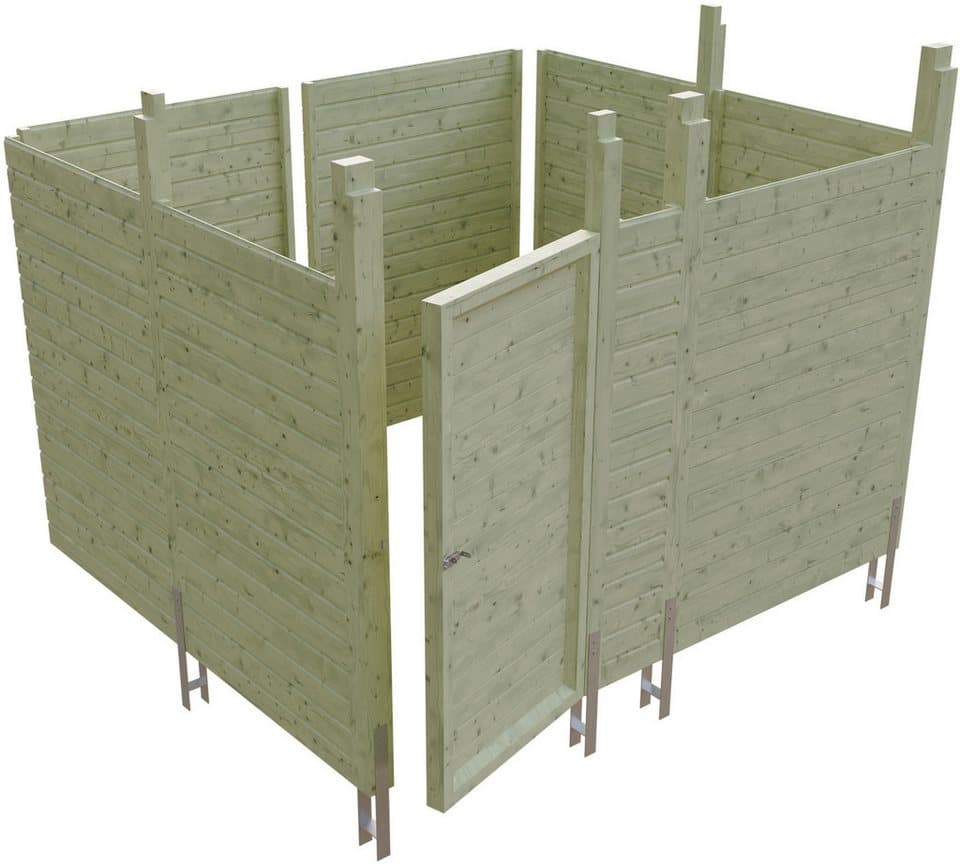 Skanholz Carport-Geräteraum Abstellraum C8, BxT: 275x317 cm, aus Profilschalung - Bild 1