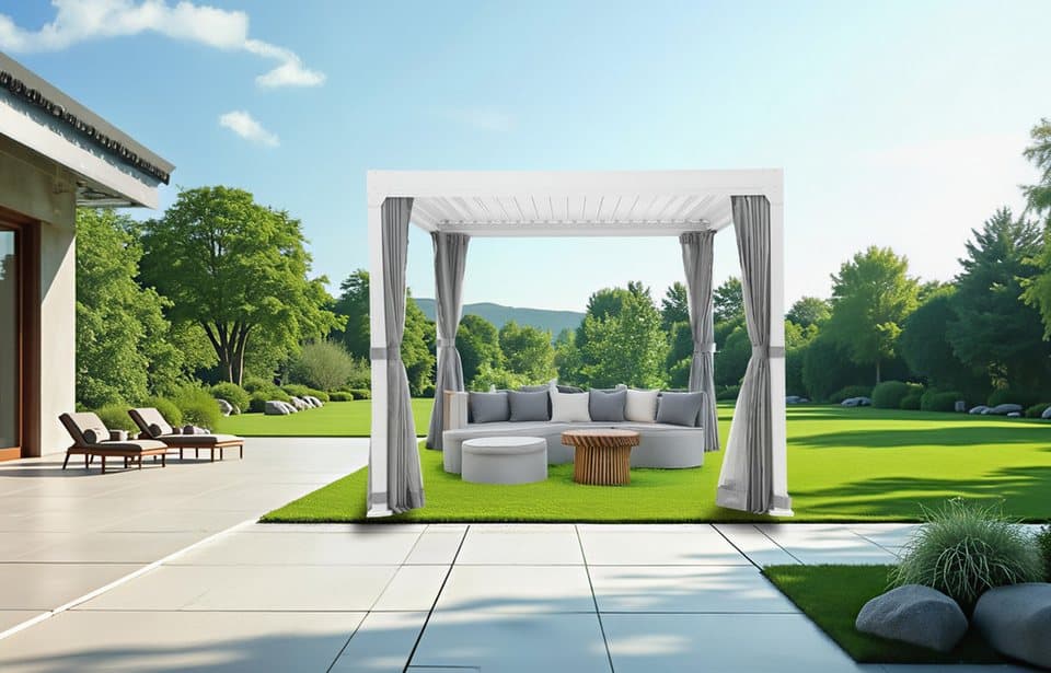 KONIFERA Pavillon Palma, mit 8 Seitenteilen, Pergola, mit Lamellendach - Bild 1