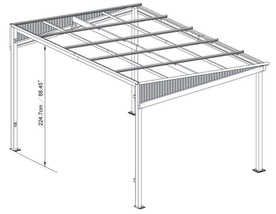 Sojag Anbaupavillon St. Barthelemy 10x12 anthrazit, BxTxH: 363x297x240 cm - Thumbnail 5