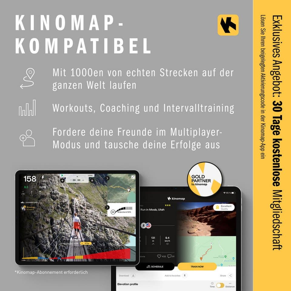 adidas Performance Laufband T-24c (mit Bluetooth und App-Funktion), bis max. 18 km/h, klappbar, mit Steigung, 110 kg max. Benutzergewicht - Thumbnail 50