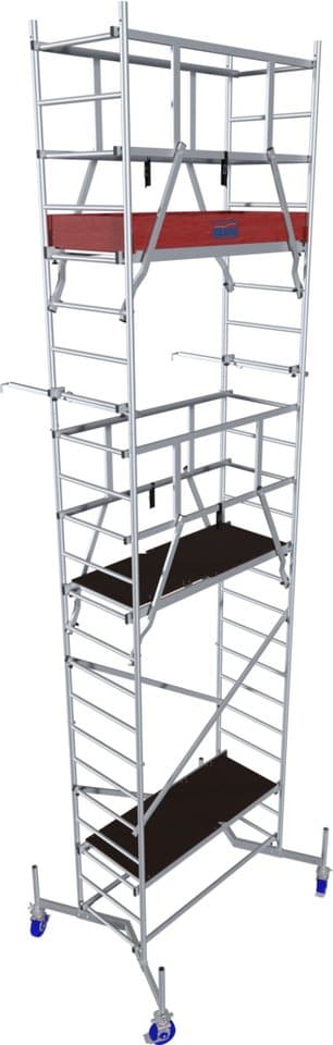 KRAUSE Arbeitsgerüst ClimTec System, (Set), Komplettgerüst, inkl. 1 Aufstockung, 2 Aufstockung und Fahrrollensatz