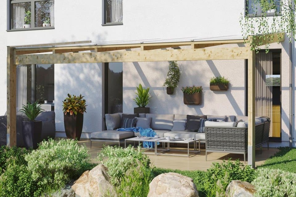 Skanholz Terrassendach Novara, BxT: 557x309 cm, Bedachung Doppelstegplatten, BxT: 557x309 cm - Bild 1