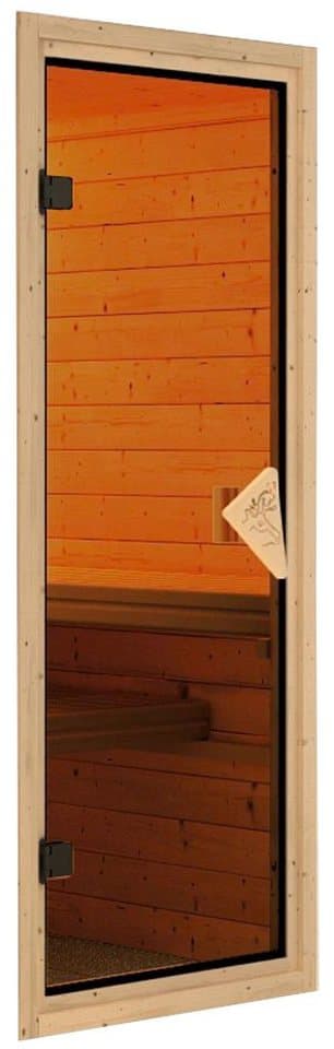 Karibu Fasssauna Fasshaus 2, BxTxH: 219 x 295 x 229 cm, 40 mm, (Set, 2-St) Ofen 9 KW externe Strg easy - Thumbnail 7