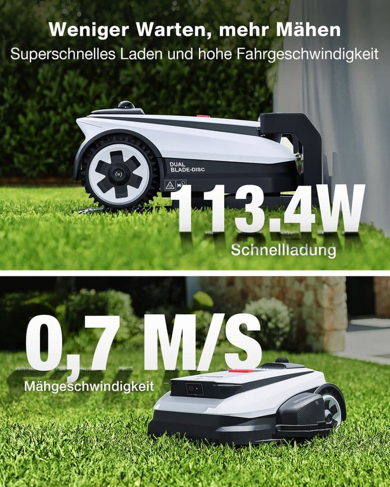 ECOVACS Rasenmähroboter GOAT A1600 LiDAR PRO, bis 1600 m² Rasenfläche, (Mäheffizienz von 400 m²/h, Trimmer (8500 rpm), Dual-LiDAR Navigation, leistungsstarker 32-V Energieplattform - Thumbnail 5