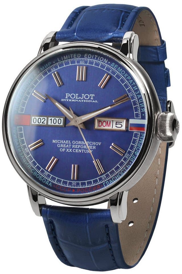 Poljot International Automatikuhr 36NH.4200114, Herrenuhr Automatik Gorbatchov Blau LE - Bild 1