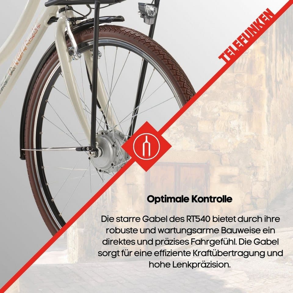Telefunken E-Bike Cityrad Multitalent RT540, 7 Gang Shimano Nexus Schaltwerk, Nabenschaltung, Frontmotor, 468 Wh, Pedelec, Elektrofahrrad für Damen u. Herren - Thumbnail 7