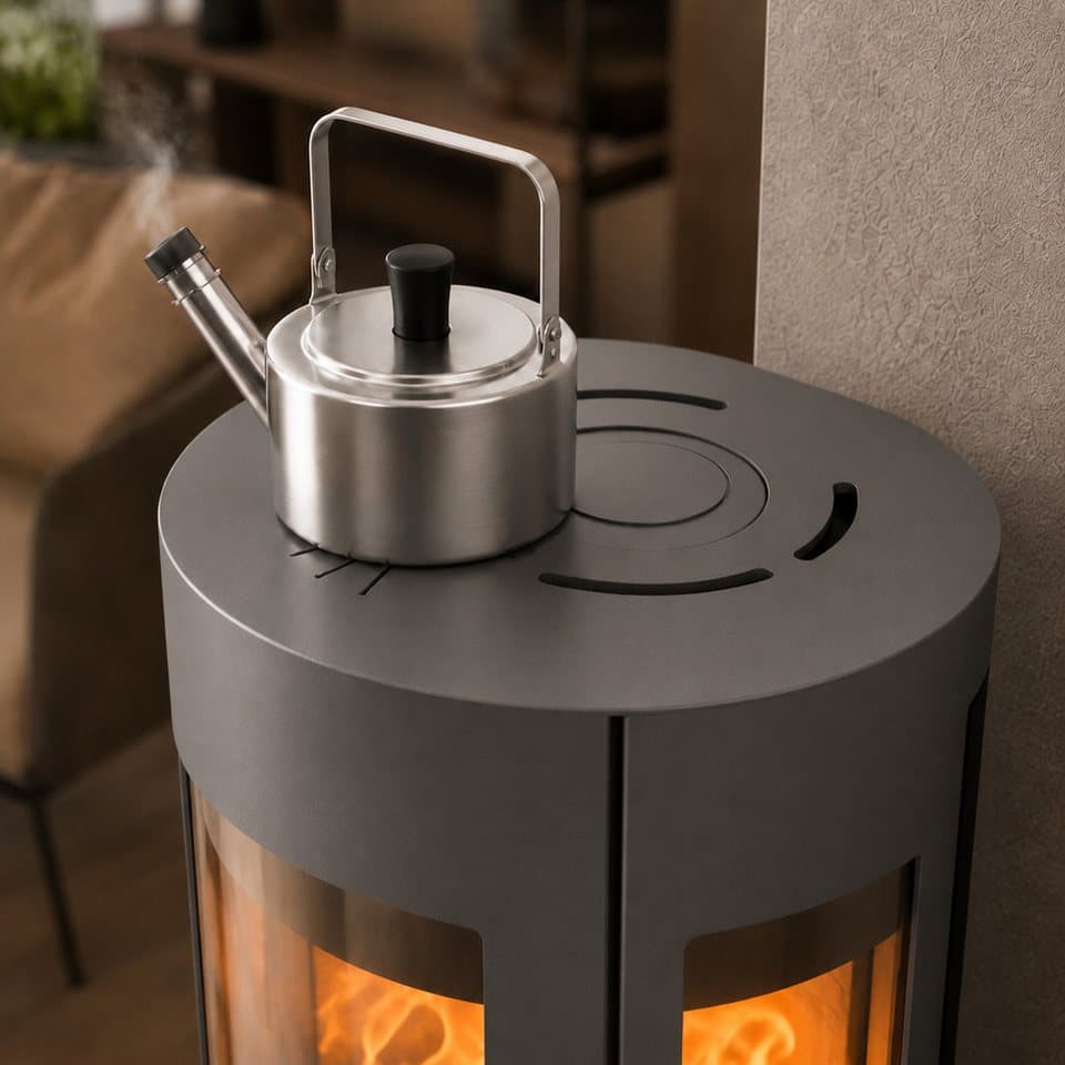Haas + Sohn Kaminofen VITUS.l MOONLIGHT, Exklusiv, Lieferung bis ins Wohnzimmer, 6,4 kW, Zeitbrand, NEU in der Farbe Moonlight grau - Thumbnail 4