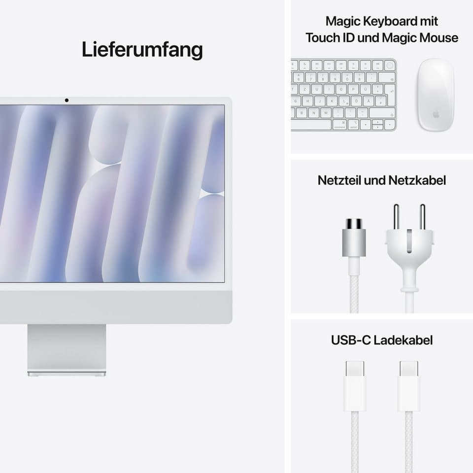 Apple iMac 24" CTO iMac (23,5 Zoll, Apple Apple M4 M4, 10‑Core GPU, 32 GB RAM, 1000 GB SSD, Luftkühlung) - Thumbnail 9