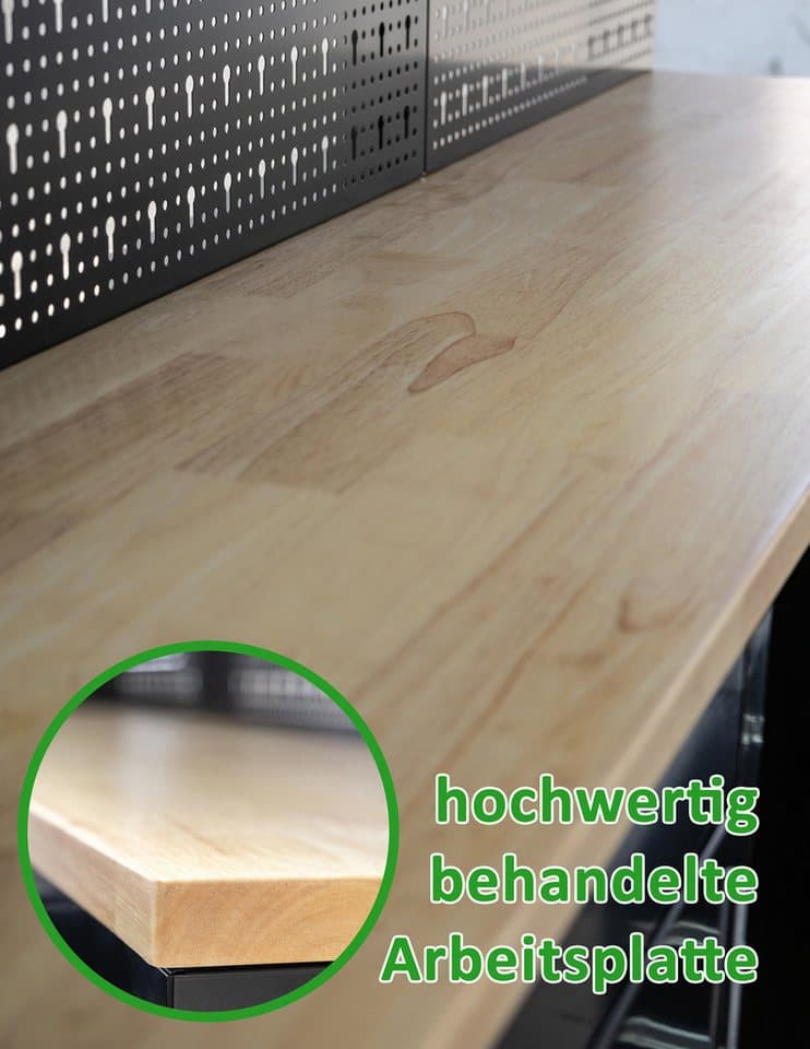 ONDIS24 Werkstatt-Set Männerküche 260cm, Schwarz, (8-tlg), teilvormontiert, viel Stauraum, robuste Fläche, Stahl, frei stellbar - Thumbnail 5