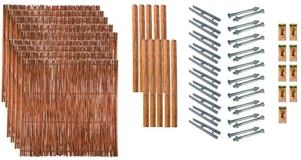 Tetzner & Jentzsch Geflechtzaun Portland 7, (Set), 9 Elemente, LxH: 1710x180 cm