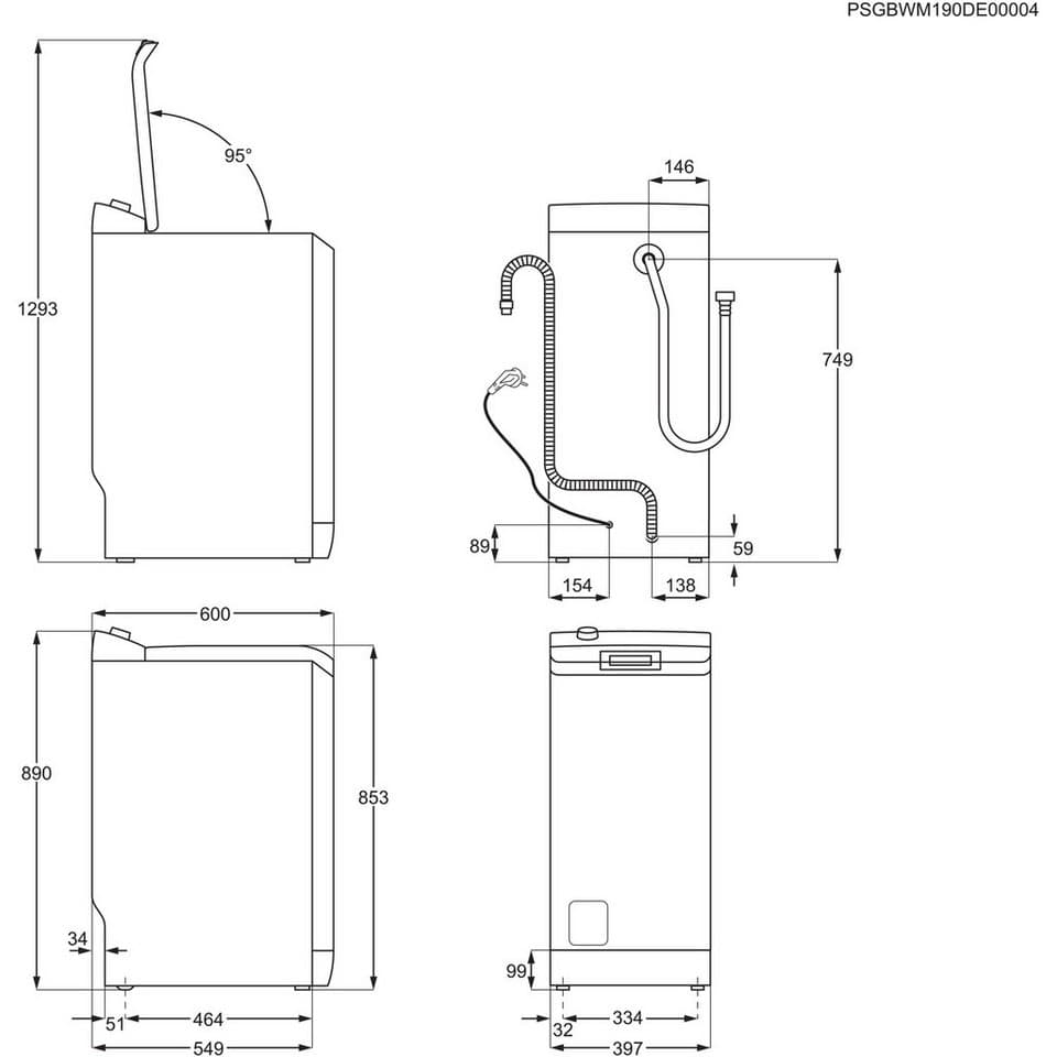 AEG Waschmaschine Toplader 8000 PowerCare® LTR8A80370, 6 kg, 1300 U/min, PowerClean: Vollständige Fleckenentfernung in 59 Min. bei nur 30 °C - Thumbnail 13