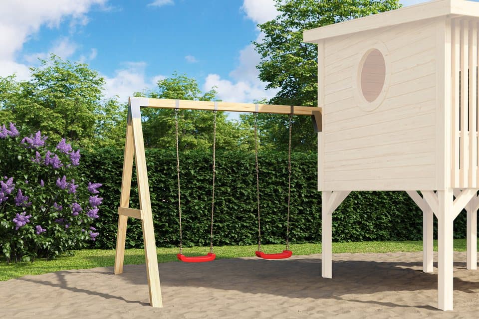 Nordic Holz Doppelschaukel Tivoli, Ergänzung für Tivoli 1 Kinderspielhaus
