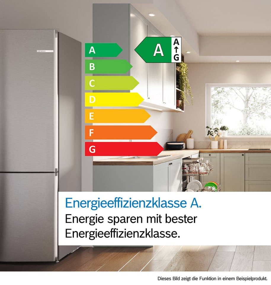 BOSCH Kühl-/Gefrierkombination Serie 4 KGN362LAF, 186 cm hoch, 60 cm breit, Länger frisch dank VitaFresh XXL & kein Abtauen mehr - Thumbnail 5