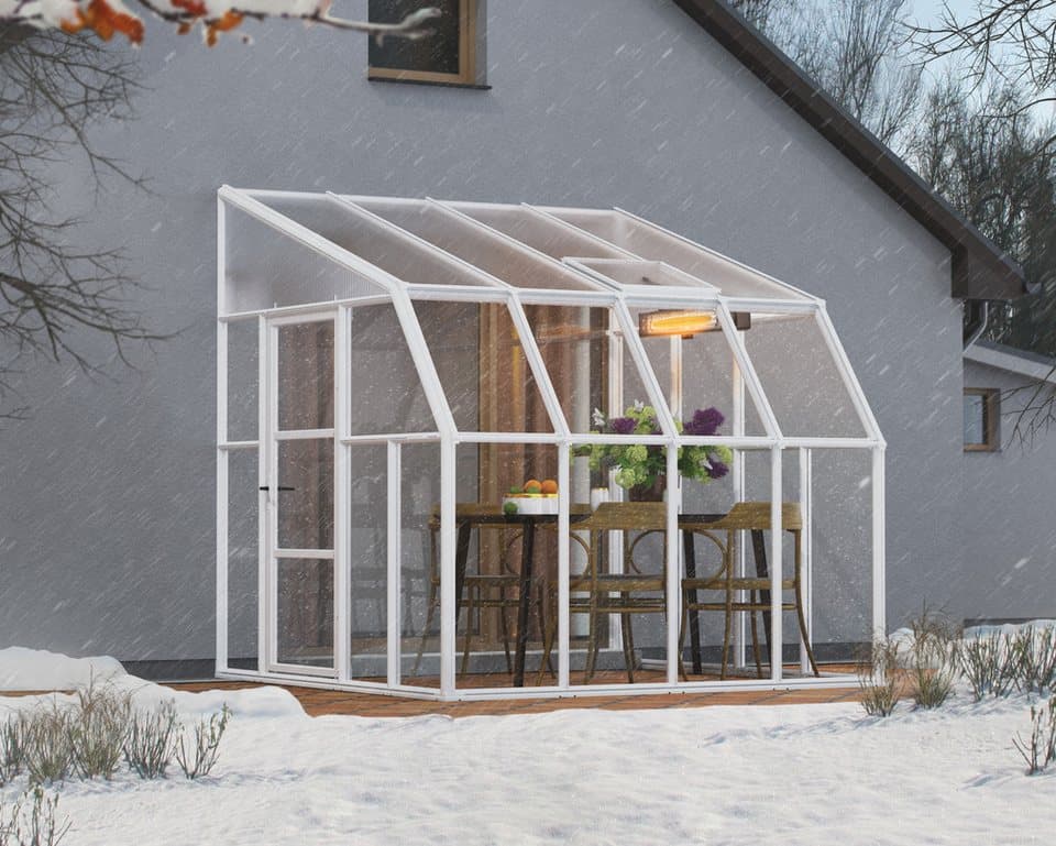 Palram - Canopia Gewächshaus Sun Room, BxTxH: 257 x 260 x 266 cm, BxLxH: 58 x 120 x 266 cm, 3 mm Wandstärke, lebenslang widerstandsfähige Wandpaneele