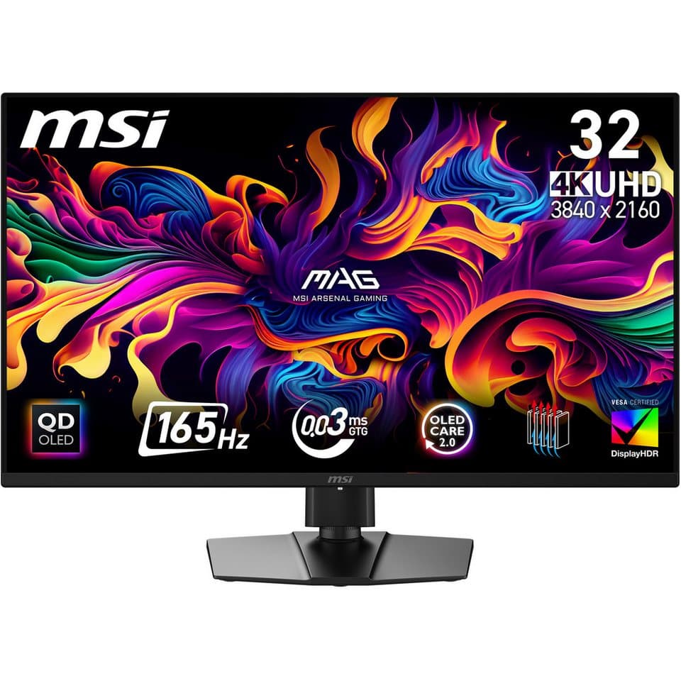 MSI MAG 322UP QD-OLED E16 OLED-Monitor (80 cm/32 ", 3840 x 2160 px, 4K Ultra HD, 0,03 ms Reaktionszeit, 165 Hz, QD-OLED, neig-, schwenk-, höhenverstellbar, Pivot) - Bild 1