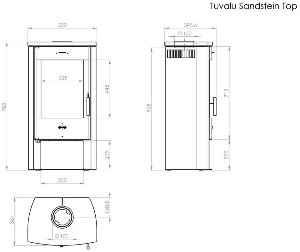 Fireplace Kaminofen »Tuvalu Sandstein Top«, 6,2 kW, Zeitbrand - Thumbnail 3