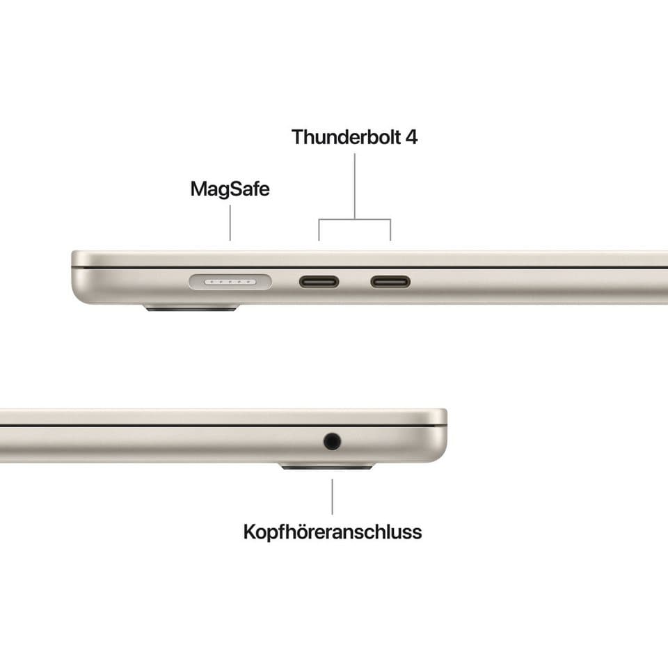 Apple 15-inch MacBook Air Notebook (38,91 cm/15,3 Zoll, Apple M5, 10-Core GPU, 16 GB, 512 GB SSD) - Thumbnail 6