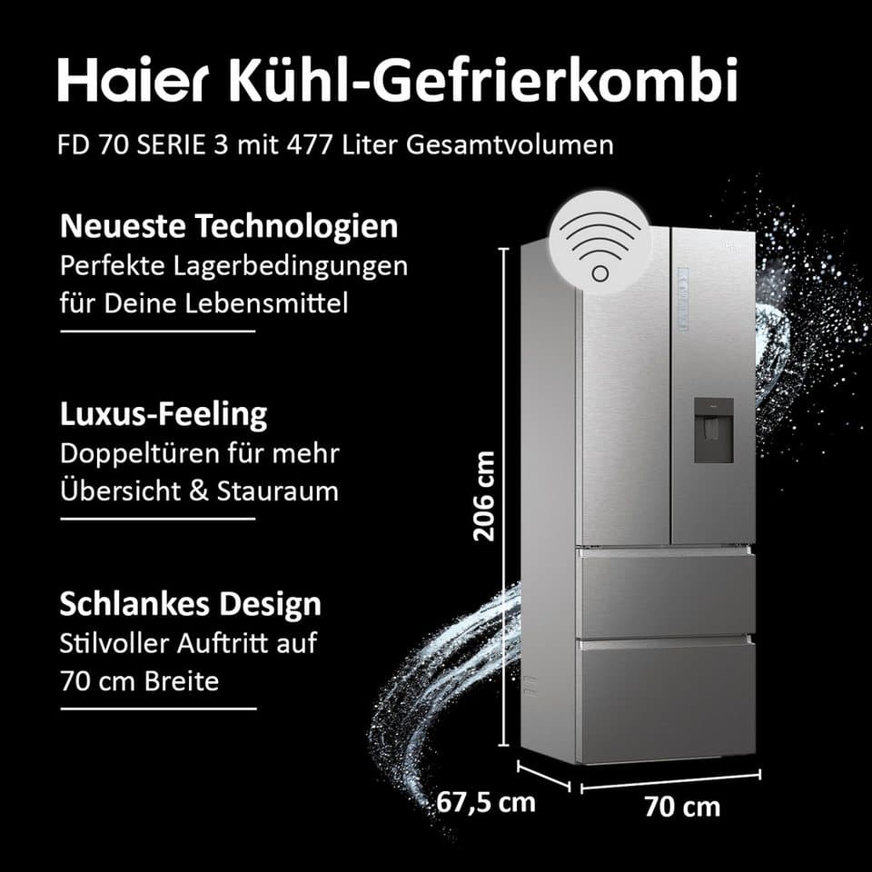 Haier French Door French Door 70 HFR7720DWMP, 200,6 cm hoch, 70 cm breit - Thumbnail 2
