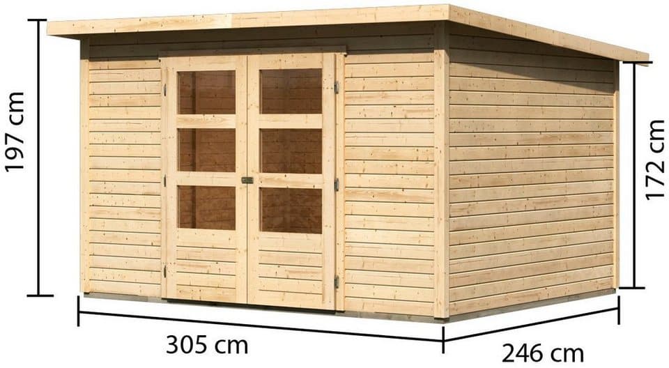 KONIFERA Gartenhaus "Sandstedt 5" naturbelassen, BxT: 330x282 cm, aus hochwertiger nordischer Fichte - Thumbnail 5