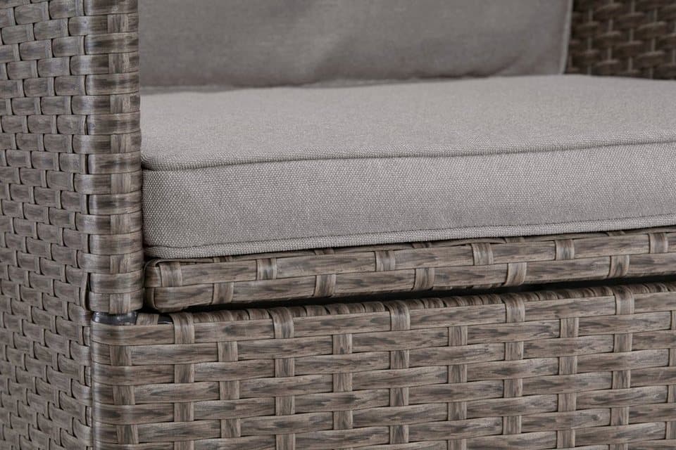 KONIFERA Garten-Essgruppe Mailand, (Set, 25-tlg., 8x Sessel, 8x Sitzauflage, 8x Rückenauflage, 1x Tisch), Polyrattan, verzinkter Stahl, Ablagefläche unter der Tischplatte - Thumbnail 10