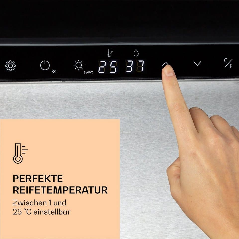Klarstein Reifeschrank Steakhouse Pro 233, 233 l, Elektrische Fleischkühlschrank LED Touch Kühlen 233 L - Thumbnail 6