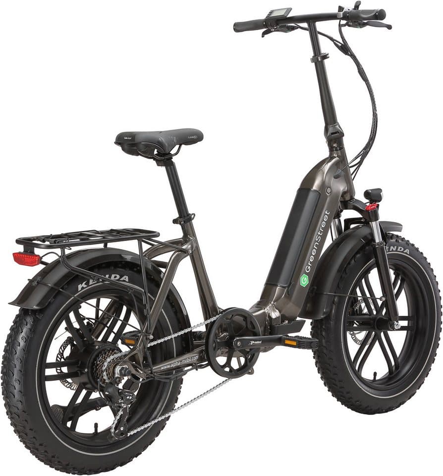 GreenStreet E-Bike Klapprad Tiefeinsteiger Klapprad GS5, 7 Gang Shimano, Kettenschaltung, Heckmotor, 360 Wh, (Set, 2 tlg., mit Akku-Ladegeräte, Fat Tires), Pedelec, Elektrofahrrad für Damen u. Herren - Thumbnail 5