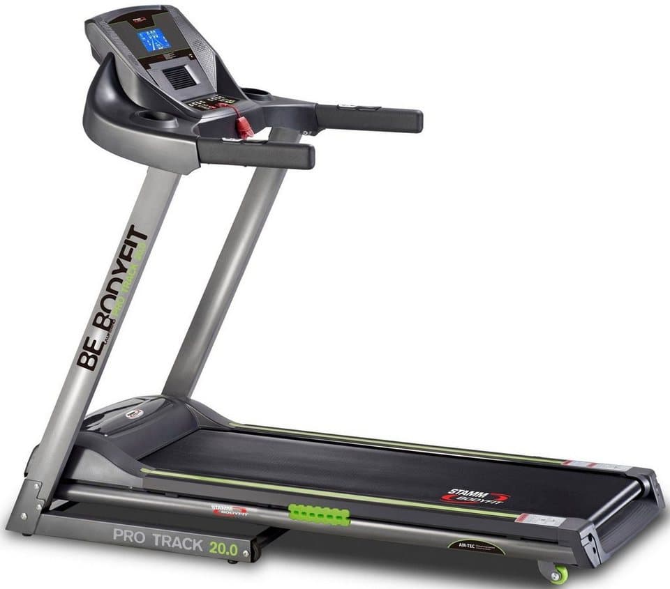 STAMM BODYFIT Laufband PRO TRACK 20.0 (mit integrierten Handpulssensoren), bis max. 20 km/h, klappbar, mit Steigung, 130 kg max. Benutzergewicht