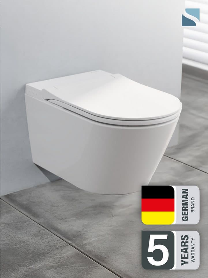 Schütte Dusch-WC OWANO Klassik, wandhängend, Abgang waagerecht, spülrandlos, Taharet WC - Thumbnail 2