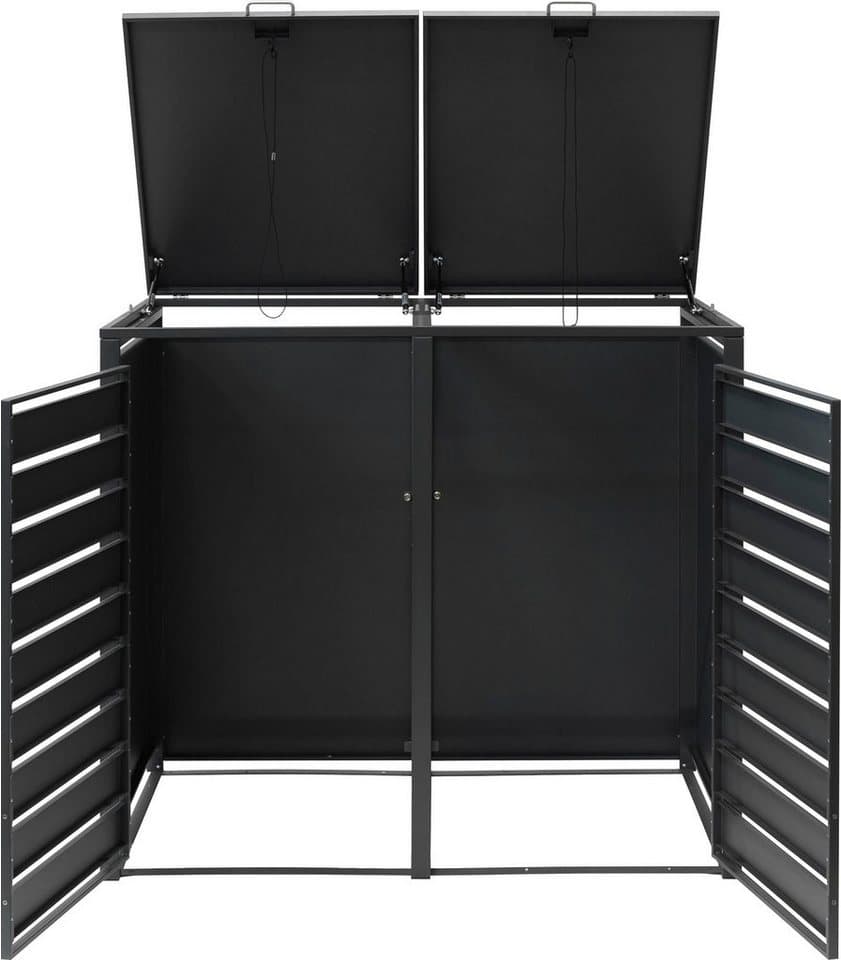 WESTMANN Mülltonnenbox für 2 Mülltonnen à 240 l, HxBxT: 116x132x80cm, mit Gasdruckfedern und Deckeldämpfern - Thumbnail 7