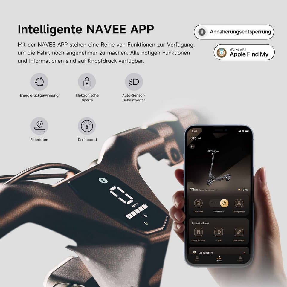 NAVEE E-Scooter ST3 Electric Scooter (DE Version), 450 W, 20 km/h, (Packung) - Thumbnail 5