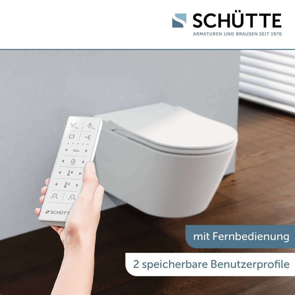 Schütte Dusch-WC CESARI Premium, wandhängend, Abgang waagerecht, Komplett-Set, spülrandlos, Taharet WC - Thumbnail 7