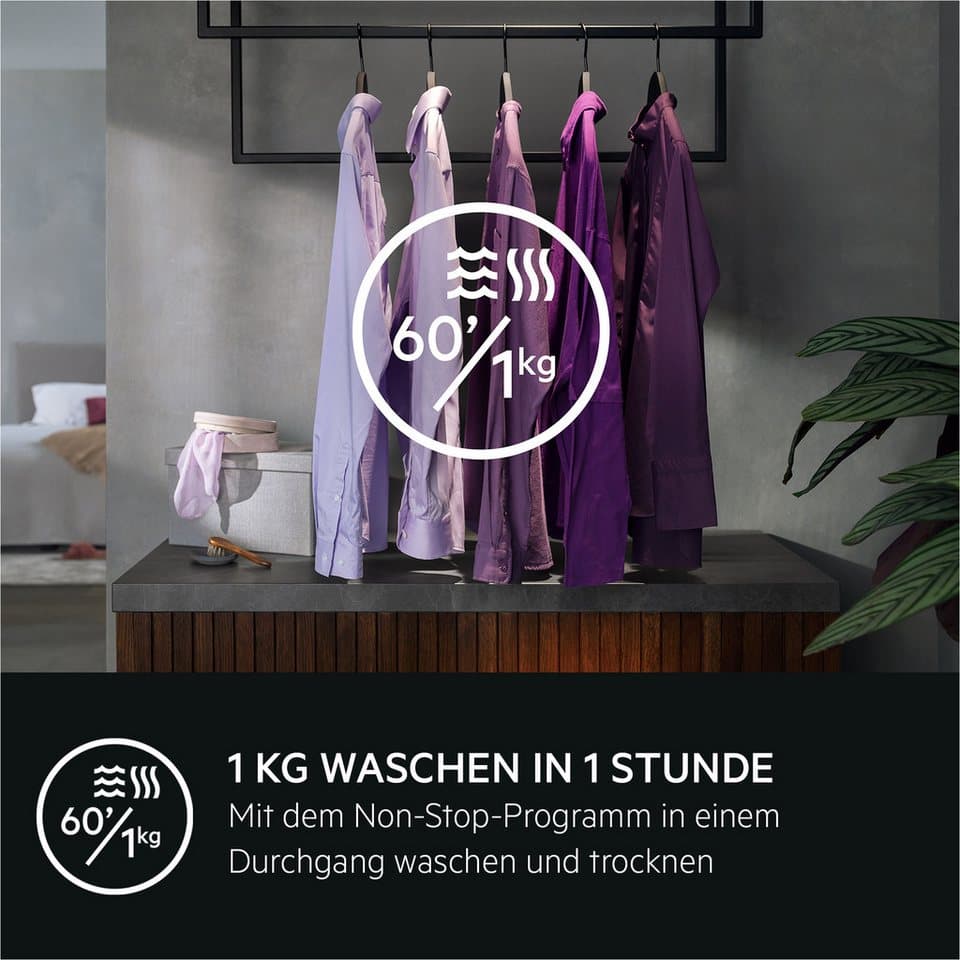 AEG Waschtrockner 7000 PowerCare® LWR859WT, 9 kg, 5 kg, ProSteam®: Auffrischen mit Dampf statt Waschen und 96 % Wasser sparen - Thumbnail 3
