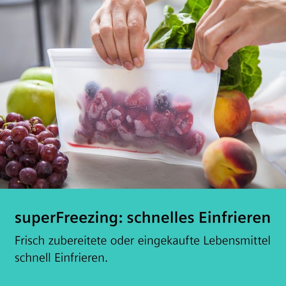 SIEMENS Kühl-/Gefrierkombination iQ500 KG36EALCA, 186 cm hoch, 60 cm breit, lowFrost, hyperFresh Schubladen, bigBox, LED-Licht, Flaschenregal - Thumbnail 5