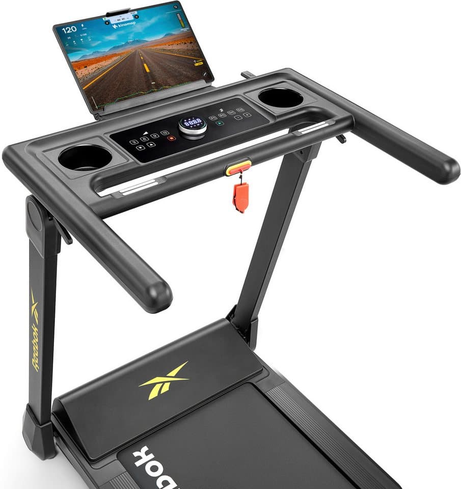 Reebok Laufband i-Run 5 (kein Aufbau nötig – einfach aufklappen und starten), bis max. 15 km/h, klappbar, mit Steigung, 120 kg max. Benutzergewicht - Thumbnail 7