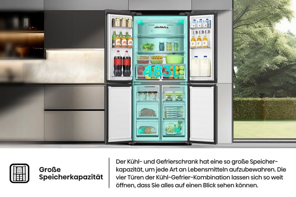 Hisense Multi Door RQ5P470SAFD, 178,5 cm hoch, 79,4 cm breit, MetalCooling Innenwand - Thumbnail 14