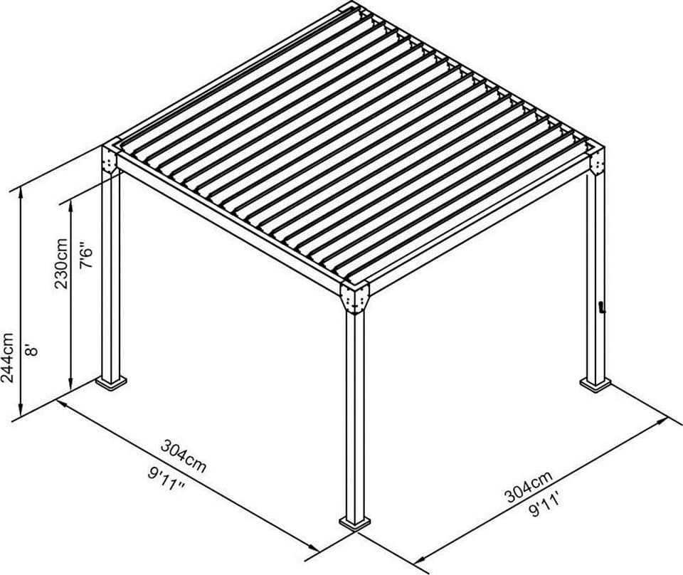 KONIFERA Pavillon Palma, mit 8 Seitenteilen, Pergola, mit Lamellendach - Thumbnail 16