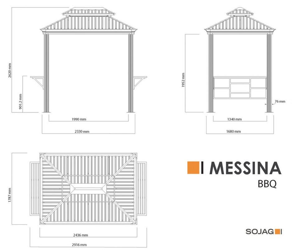 Sojag Grillpavillon BBQ Messina, BxT: 179x292 cm - Thumbnail 11