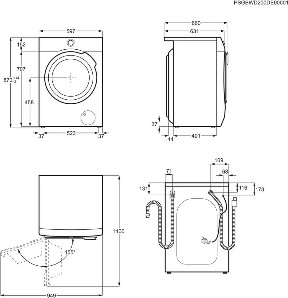 AEG Waschtrockner 9000 SensiDry® L9WEF80690, 9 kg, 6 kg, 1600 U/min, AbsoluteCare®: Wärmepumpe und kein Einlaufen von Wolle und Seide - Thumbnail 14