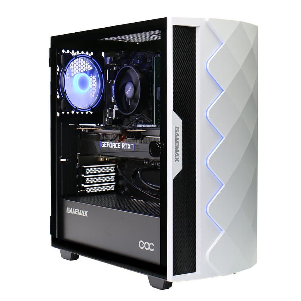 GAMEMAX MegaDeal Diamond WT 2703 AMD Ryzen 7 5700X RTX 5060 16GB 1TB SSD Gaming-PC-Komplettsystem (32", AMD Ryzen 7 5700X, RTX 5060, 16 GB RAM, 1000 GB SSD, Windows 11 + MSI MAG 32C6X Curved Monitor, 80cm (32) - Thumbnail 3