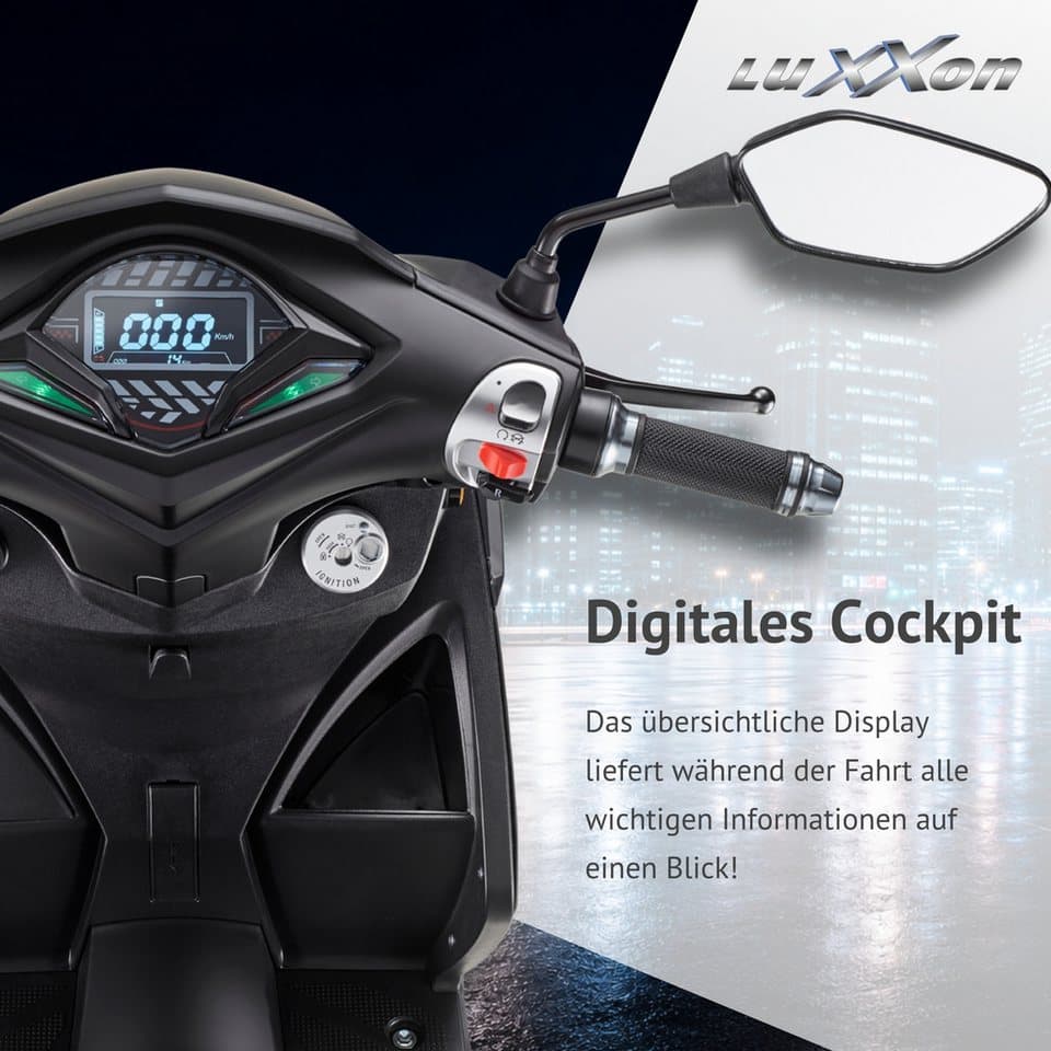 Luxxon E-Motorroller LuXXon F18e (45km/h), 3000 W, 45 km/h, Elektroroller mit Straßenzulassung, LED-Paket - Thumbnail 7