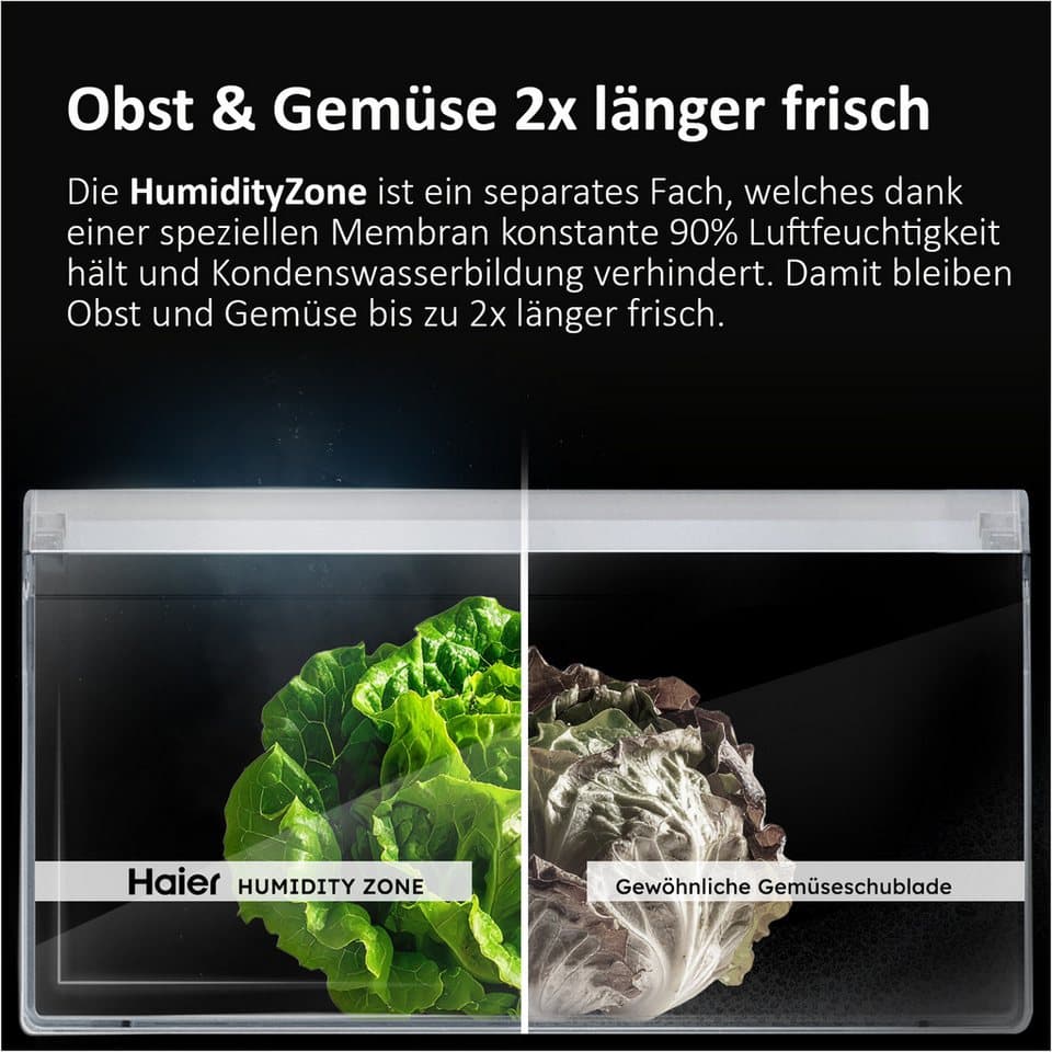 Haier French Door French Door 70 HFW7720ENMB, 200,6 cm hoch, 70 cm breit, 201 cm hoch, 70 cm breit, Easy Access-Gefrierschubladen - Thumbnail 5