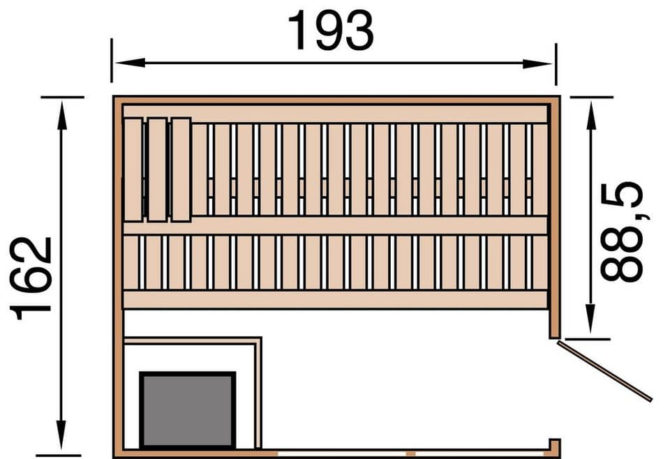 weka Sauna Kemi Panorama, BxTxH: 162 x 193 x 200 cm, 45 mm, 7,5 kW Ofen mit ext. Steuerung - Thumbnail 9