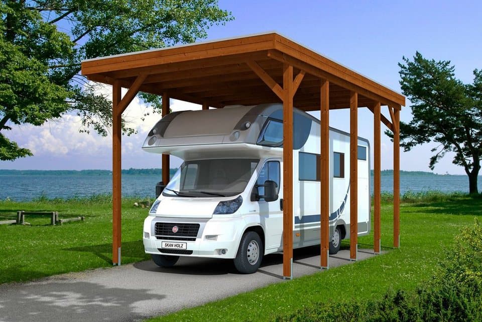 Skanholz Einzelcarport Friesland, BxT: 397x708 cm, 351 cm Einfahrtshöhe, für Caravan - Bild 1