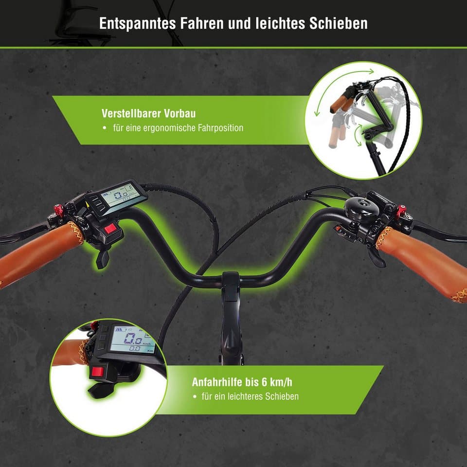 SachsenRAD E-Bike Dreirad T6 Comfort faltbar mit Alarmanlage, 7 Gang Shimano, Kettenschaltung, Heckmotor, 540 Wh - Thumbnail 4