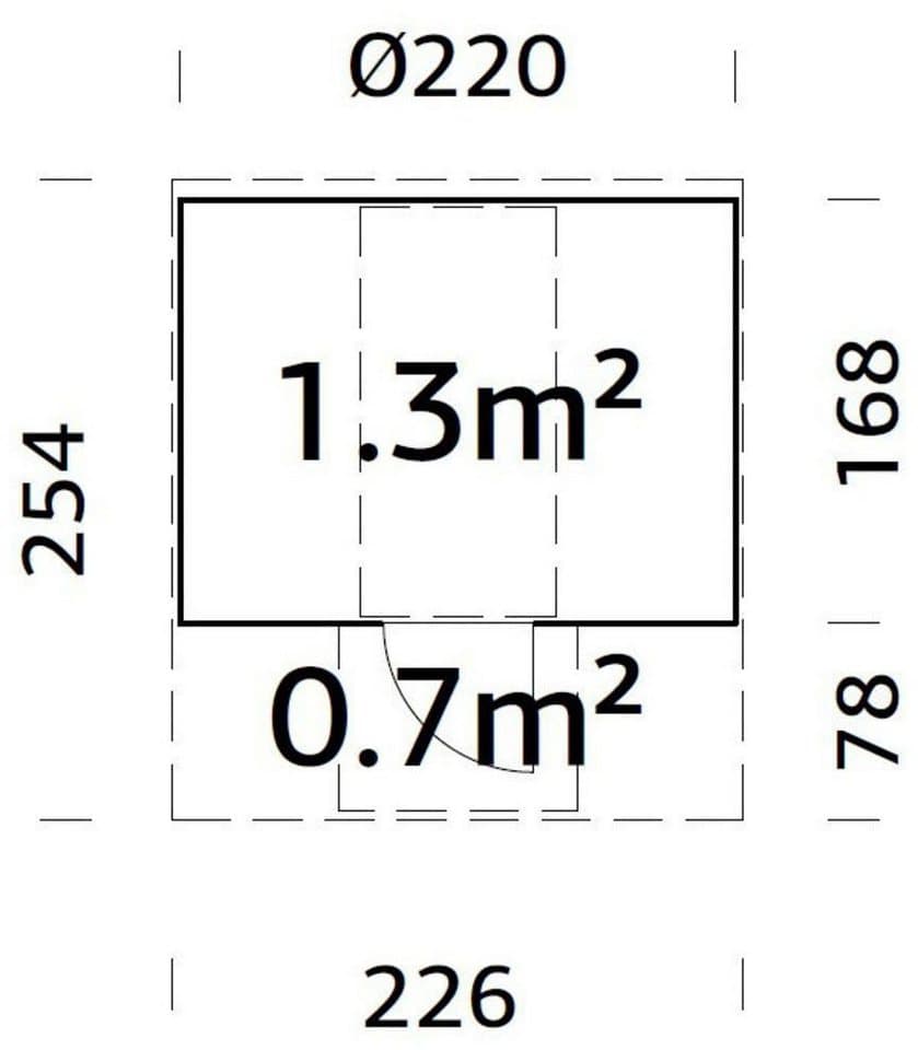 Palmako Fasssauna, BxTxH: 226 x 253 x 225 cm, 4,2 mm, 1,3 + 0,7 m², BxT: 226 x 253 cm - Thumbnail 5