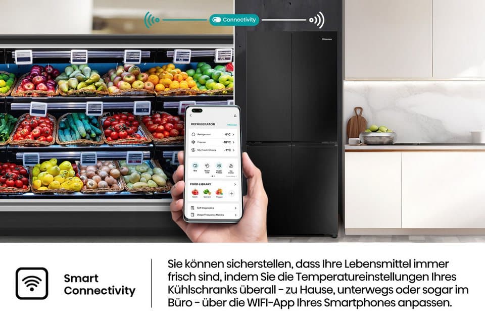 Hisense Multi Door RQ5P470SAFD, 178,5 cm hoch, 79,4 cm breit, MetalCooling Innenwand - Thumbnail 25
